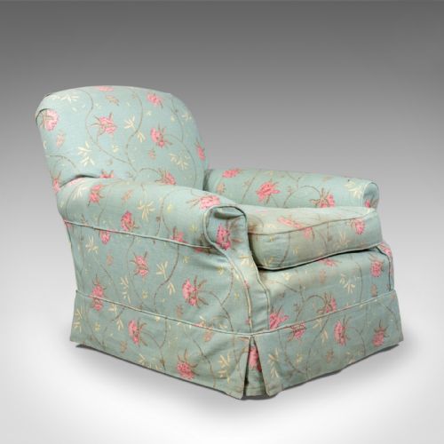 Antique Armchair, English, Edwardian, Deep Club Chair, Circa 1910
