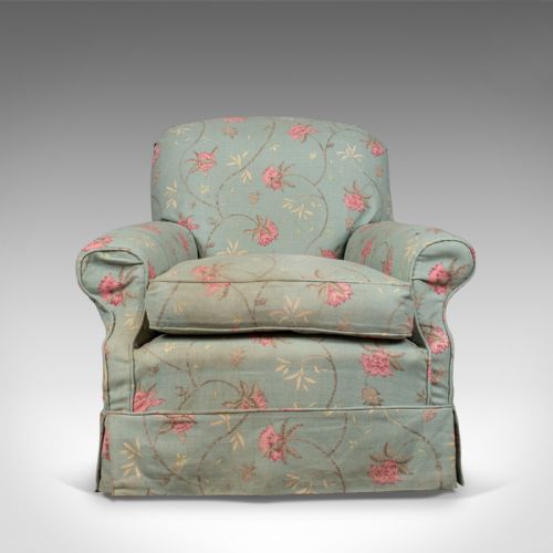 fig 1. Antique Armchair, English, Edwardian, Deep Club Chair, Circa 1910