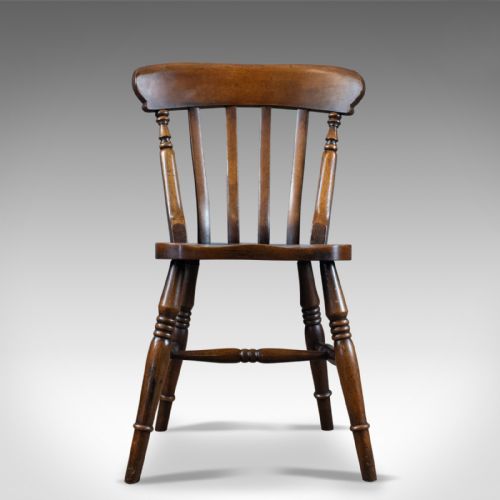 fig 1. Set of Four Antique Station Chairs, English, Oak, Windsor, Dining, Circa 1890