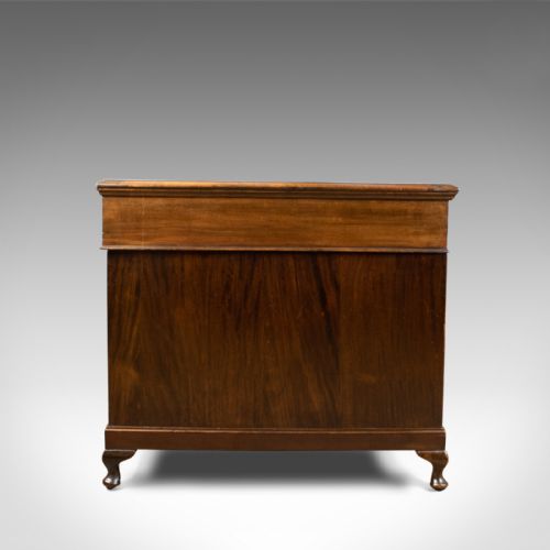 fig 3. Large Antique Pedestal Desk, English, Edwardian, Mahogany, Circa 1910