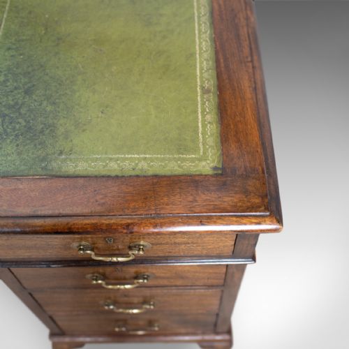 fig 5. Large Antique Pedestal Desk, English, Edwardian, Mahogany, Circa 1910