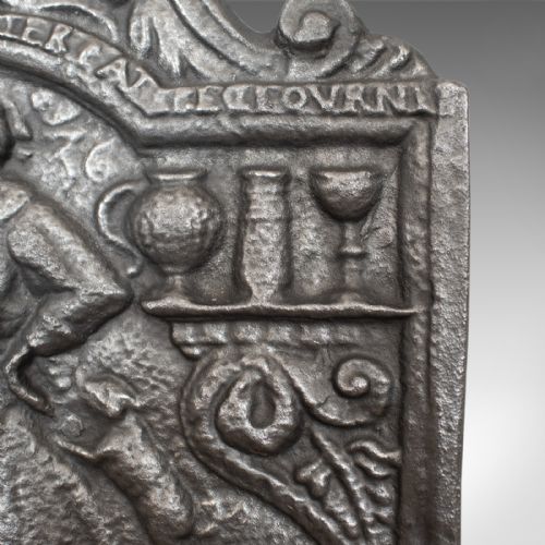 fig 3. Antique Fire Back, English, Victorian, Cast Iron, Plate, 19th Century Circa 1900