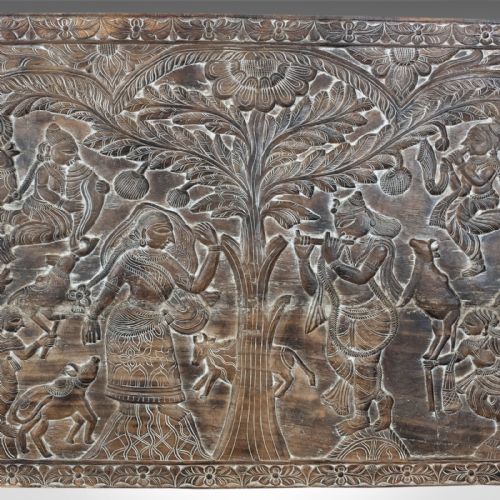 fig 3. Large 6 Foot Antique Carved Panel, Indian, Decorative Art, Victorian, Circa 1900