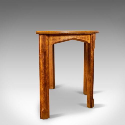fig 1. Antique Console Table, Cotswold Demi-Lune, Gothic Ecclesiastical Overtones c1910
