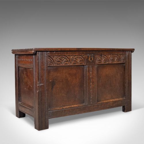 Antique Coffer, English, Oak, Joined Chest, Trunk, Late 17th Century, Circa 1700