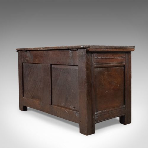 fig 3. Antique Coffer, English, Oak, Joined Chest, Trunk, Late 17th Century, Circa 1700
