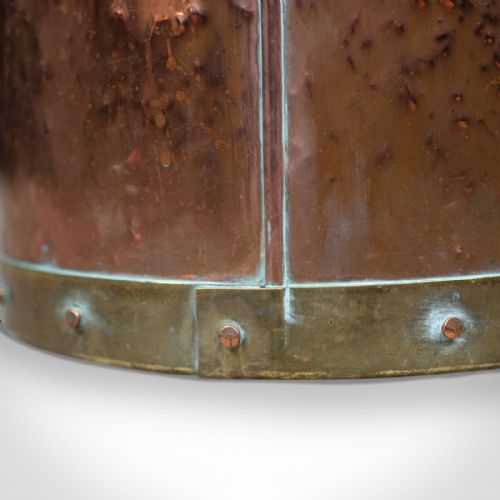 ANTIQUE COPPER COAL BIN ENGLISH VICTORIAN FIRESIDE SCUTTLE BUCKET CIRCA 1890 - ADDITIONAL PHOTO 5