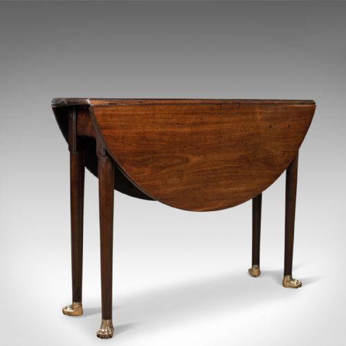Antique Drop Leaf Table, Mahogany, English, Georgian, Drop-flap Dining C.1760