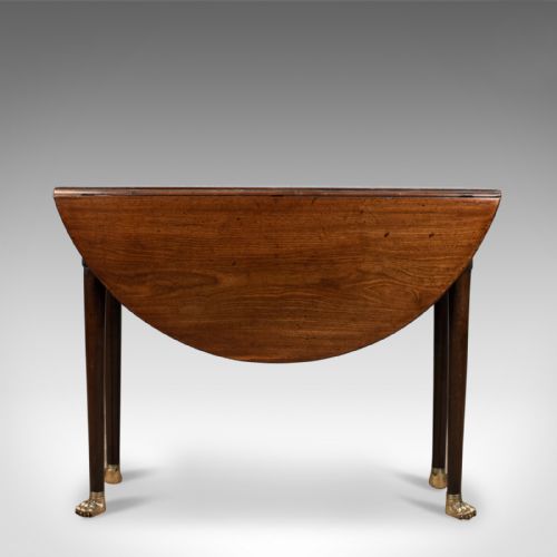 fig 1. Antique Drop Leaf Table, Mahogany, English, Georgian, Drop-Flap Dining c.1760