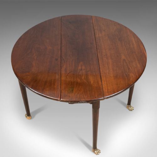 fig 4. Antique Drop Leaf Table, Mahogany, English, Georgian, Drop-Flap Dining c.1760