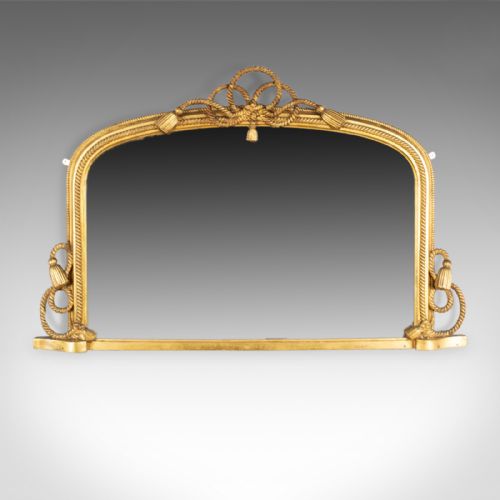 Antique Overmantel Mirror, English Regency, Dome, Wall, Nautical, Giltwood C1830
