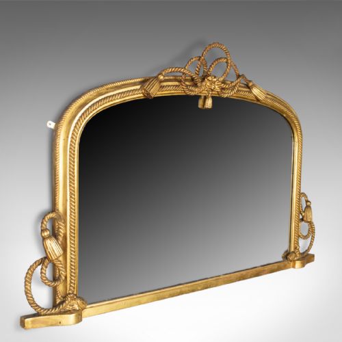 fig 1. Antique Overmantel Mirror, English Regency, Dome, Wall, Nautical, Giltwood c1830