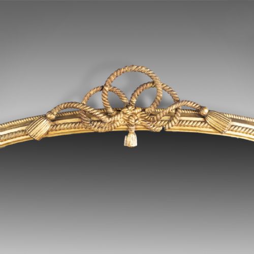 fig 2. Antique Overmantel Mirror, English Regency, Dome, Wall, Nautical, Giltwood c1830