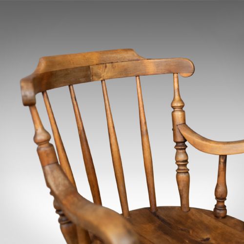 fig 4. Antique Elbow Chair, English, Victorian, Country Kitchen, Armchair, Circa 1900