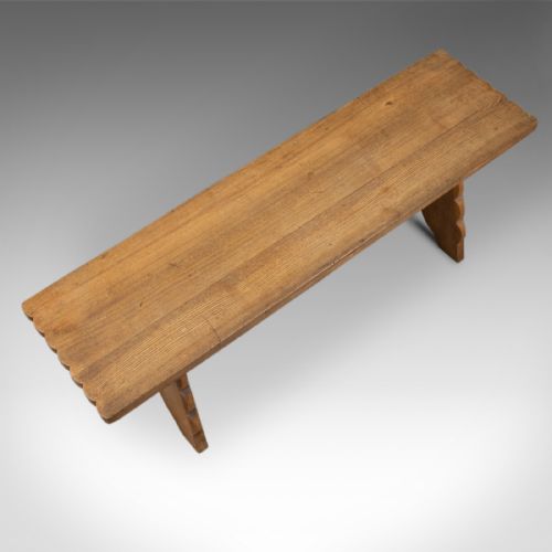 fig 2. Arts & Crafts Oak Bench, English, Early 20th Century, Two Seat Form