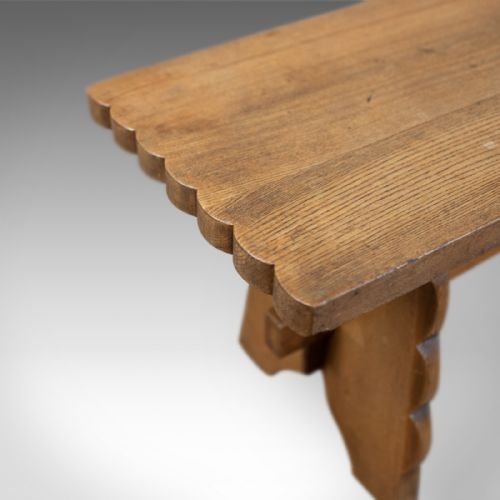 fig 3. Arts & Crafts Oak Bench, English, Early 20th Century, Two Seat Form