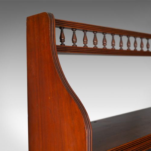 fig 3. Antique Open Bookcase, Tall, English, Walnut, Book Shelves, Edwardian Circa 1910