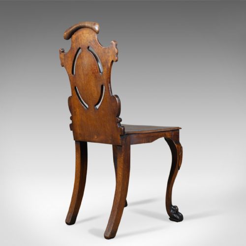 fig 2. Antique Hall Chair, Scottish, Victorian, Oak, Side, 19th Century, Circa 1870