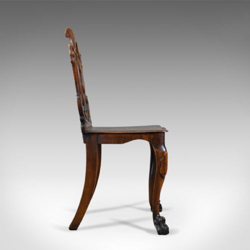 fig 3. Antique Hall Chair, Scottish, Victorian, Oak, Side, 19th Century, Circa 1870