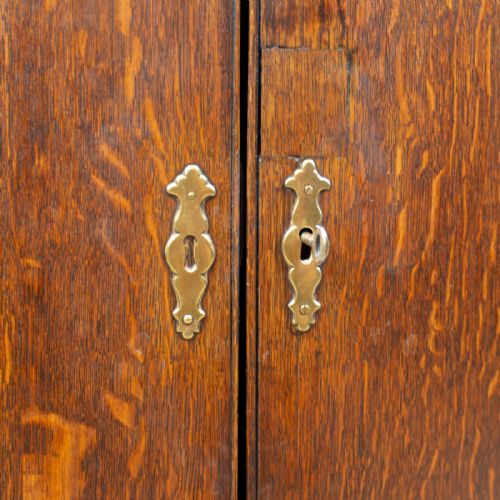 fig 4. Antique Bow Fronted Corner Cabinet, English, Oak, Georgian, Hanging Circa 1770