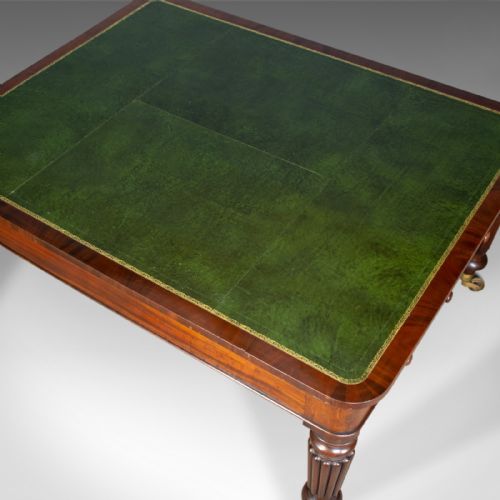 fig 6. Antique Library Table, English, William IV, Mahogany, Cartographers, Circa 1835