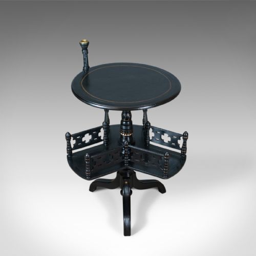 fig 1. Aesthetic Period Reading Table, English, Victorian, Ebonised, Side, Circa 1880