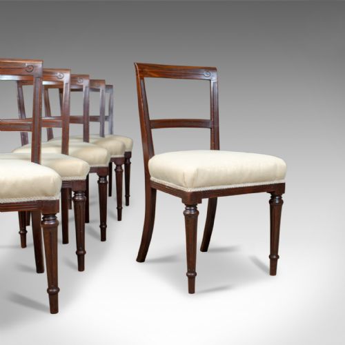Set of Six Antique Dining Chairs, English, Victorian, Mahogany, Shoolbred, C1840