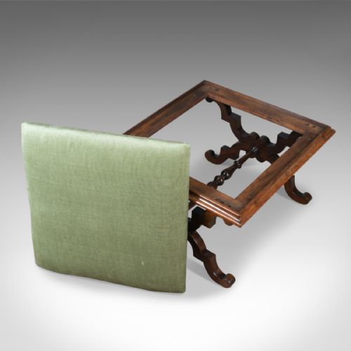 fig 3. Antique Dressing Stool, Rosewood, Olive Green Cloth, English, Regency, c. 1820