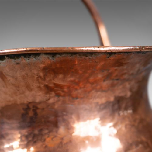 fig 3. Antique Copper Coal Bin, Fireside, Scuttle Bucket, Percy Metal Works London 1929