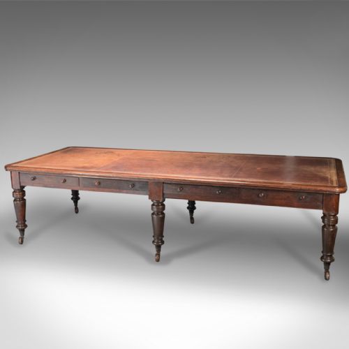 fig 1. Very Large Antique Library Table, Mahogany, Victorian, Boardroom c.1870