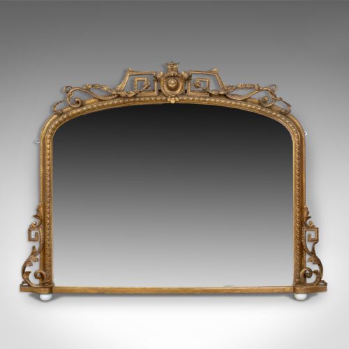 Antique Overmantel Mirror, Mid-sized, English Regency, Wall, Giltwood Circa 1820