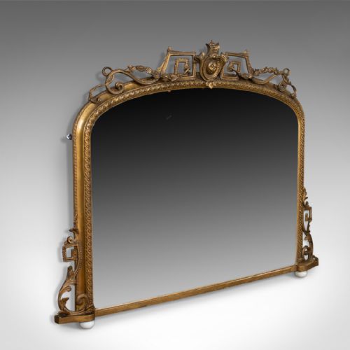 fig 1. Antique Overmantel Mirror, Mid-Sized, English Regency, Wall, Giltwood Circa 1820