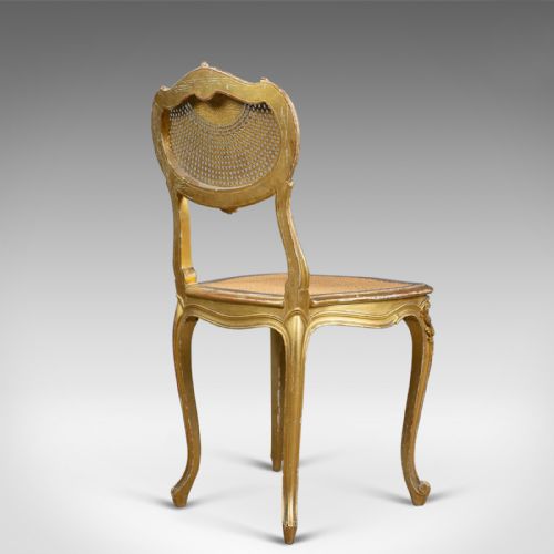 fig 3. Pair of Antique Louis XV Revival Salon Chairs, French, Giltwood, Cane, C19th, Circa 1900