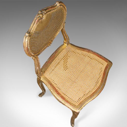 fig 4. Pair of Antique Louis XV Revival Salon Chairs, French, Giltwood, Cane, C19th, Circa 1900
