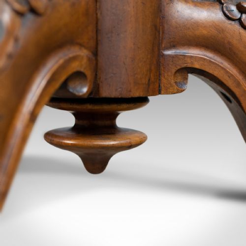 fig 4. Antique Piano Stool, Walnut, Adjustable, English, Victorian, Seat Circa 1860