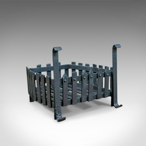 Antique Fire Basket, Free Standing, Victorian, Fireplace, Grate, Circa 1900