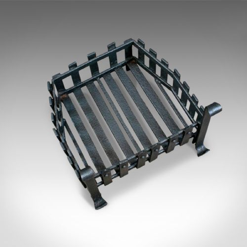fig 2. Antique Fire Basket, Free Standing, Victorian, Fireplace, Grate, Circa 1900