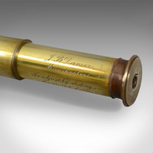 fig 4. Antique, Seven Draw, Pocket, Telescope, J.B. Dancer, Manchester, Circa 1845