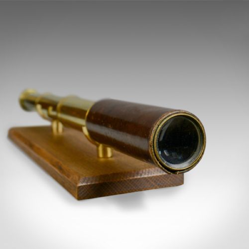 fig 1. Antique Telescope, 3 Draw, Pocket Refractor, Broadhurst Clarkson, 20th Century