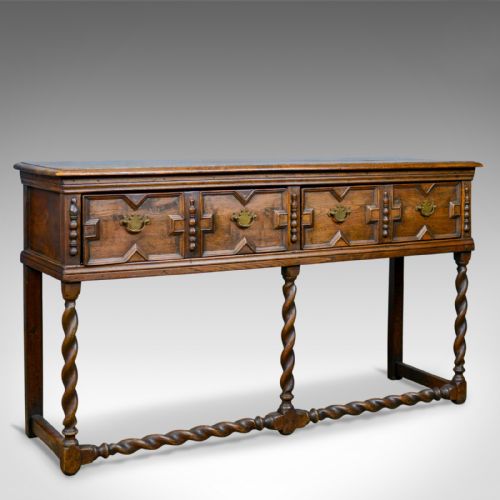 Antique Dresser Base, Early 18th Century, English, Oak, Sideboard, Circa 1700
