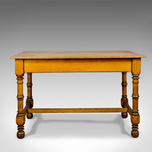 Antique Writing Table, English, Victorian, Side, Oak, Late C19th, Circa 1870