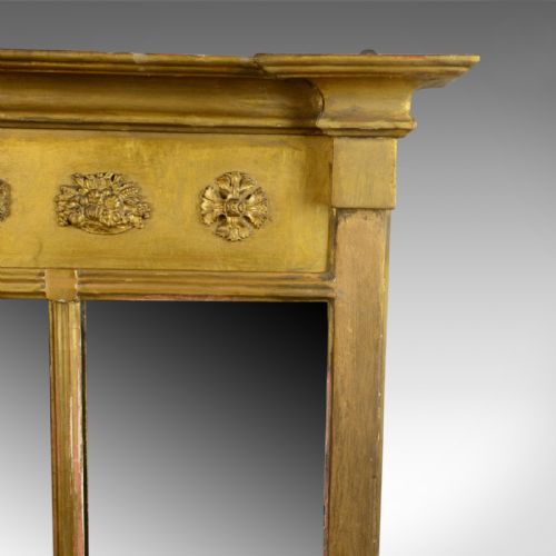 fig 1. Antique Overmantel Mirror, English, Regency, Early 19th Century, Wall Circa 1820