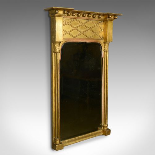 fig 1. Antique Pier Mirror, English, Regency, Giltwood, Gesso, Wall, Circa 1820