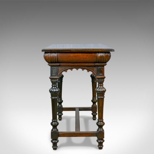 fig 2. Antique Console Table, Irish, Oak, Side, Carved, Late 19th Century, Circa 1880
