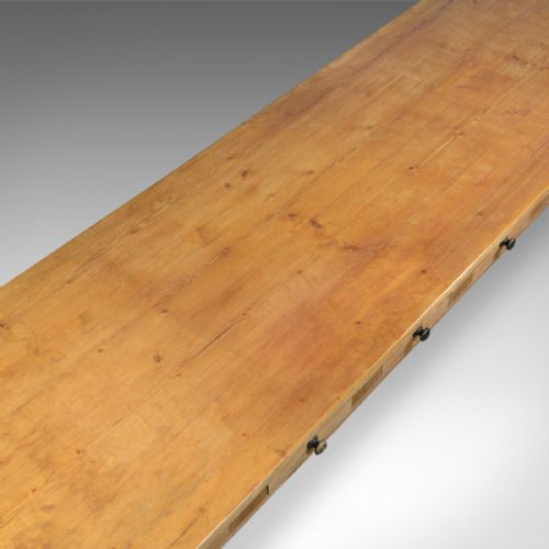 fig 3. Large, 11ft, Antique Pine Refectory Table, Victorian Dining, Country House c1880