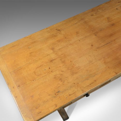 fig 4. Large, 11ft, Antique Pine Refectory Table, Victorian Dining, Country House c1880