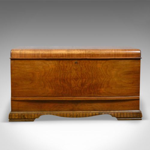 fig 1. Vintage '30's Canadian Cedar Storage Trunk, Blanket Chest, Art Deco Period