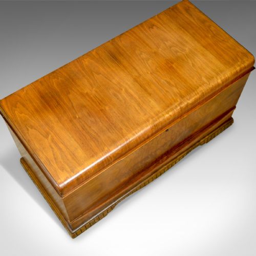 fig 2. Vintage '30's Canadian Cedar Storage Trunk, Blanket Chest, Art Deco Period