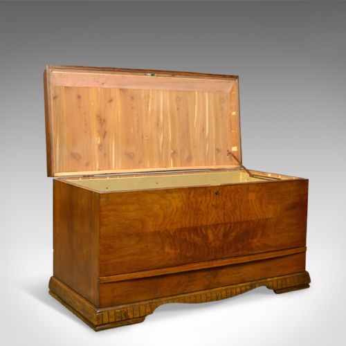 fig 3. Vintage '30's Canadian Cedar Storage Trunk, Blanket Chest, Art Deco Period