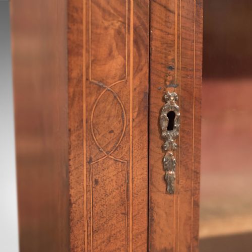 fig 5. Antique Pier Cabinet, Burr Walnut Glazed Cupboard, French Period Furniture c1880